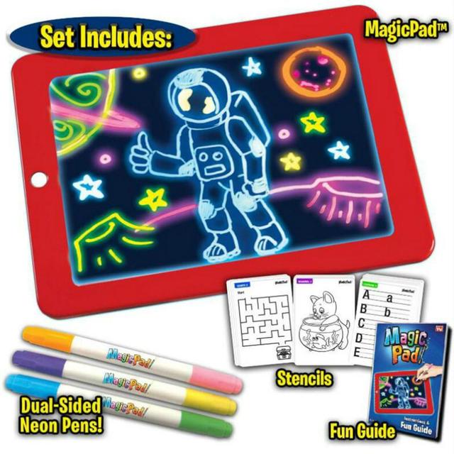 3d Magic Drawing Pad Light Effects Puzzle Board Sketchpad Tablet Creative  Toy Children Painting Art Learning